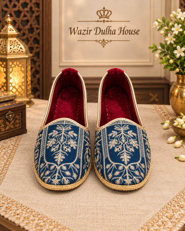 Royal Navy Zari Embroidered Khussa