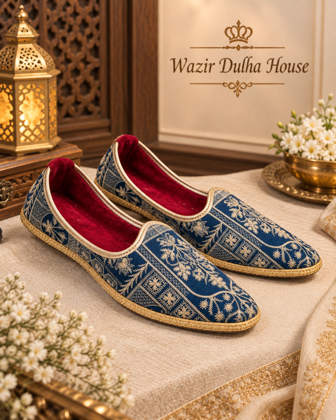 Royal Navy Zari Embroidered Khussa