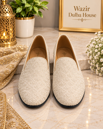 Ivory Heritage Embroidered Loafers