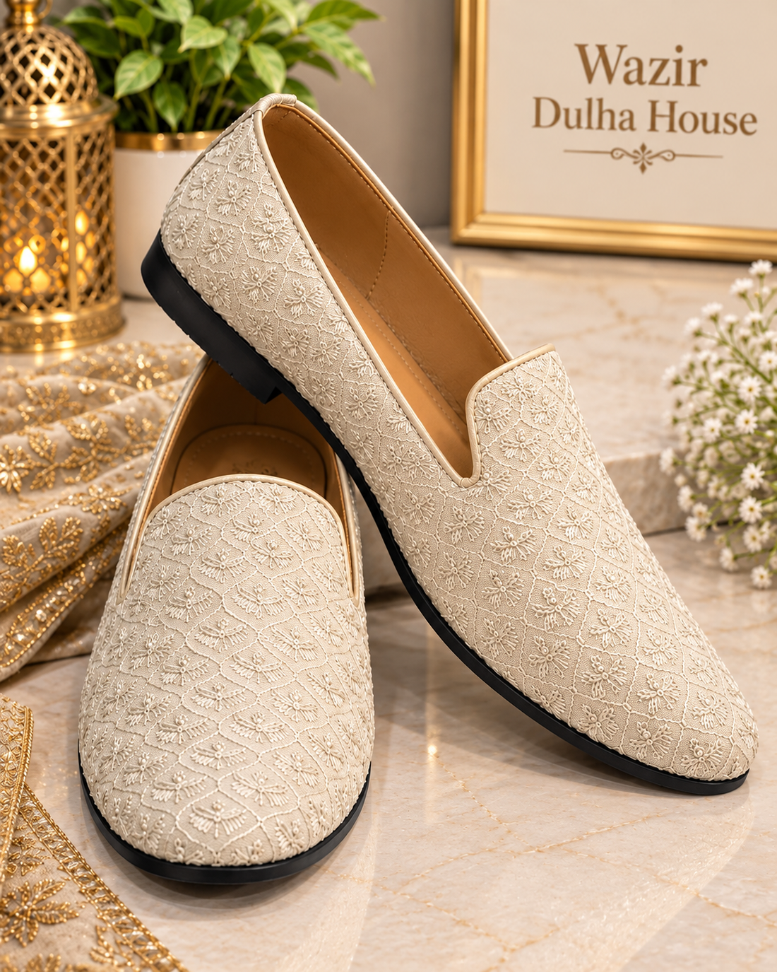 Ivory Heritage Embroidered Loafers