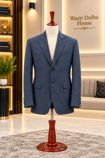 Midnight Navy Textured Blazer