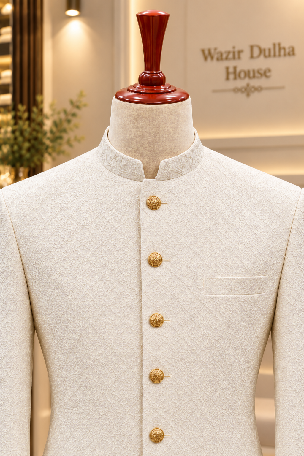 Ivory Embroidered Regal Prince Coat