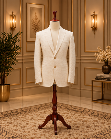 Ivory Jacquard Signature Blazer