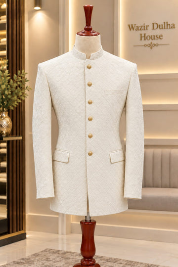 Ivory Embroidered Regal Prince Coat
