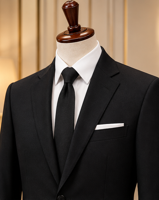 Classic Jet Black Two-Piece Suit
