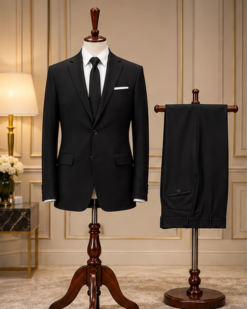 Classic Jet Black Two-Piece Suit